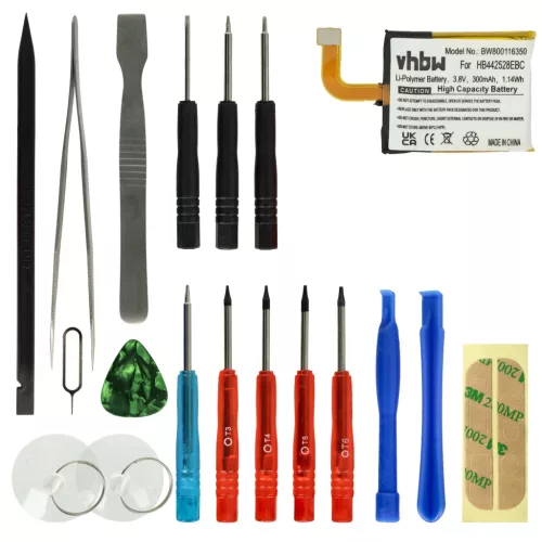 VHBW Smartwatch Battery 1ICP5/25/28, Hb442528EBC - 300 mAh 3.8 V Li-polymer