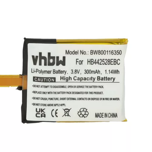 VHBW Smartwatch Battery 1ICP5/25/28, Hb442528EBC - 300 mAh 3.8 V Li-polymer