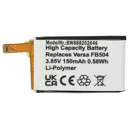 VHBW Smartwatch Akku R-41021555, 261827 - 150 mAh 3,85 V Li-Polymer