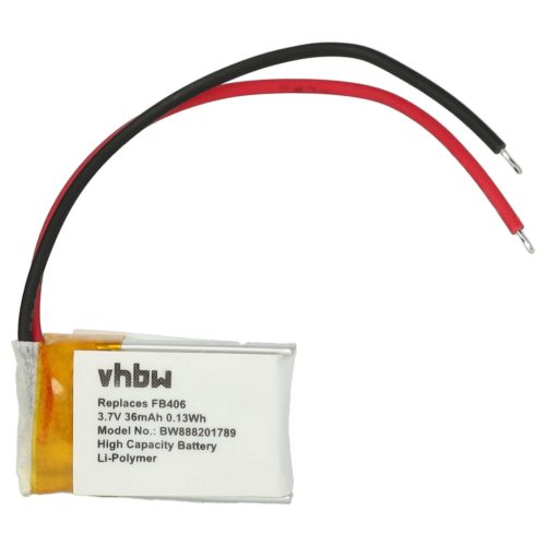 VHBW Smartwatch Battery Fitbit FB406 - 36 mAh 3.7 V Li-polymer