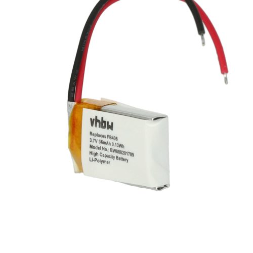 VHBW Smartwatch Battery Fitbit FB406 - 36 mAh 3.7 V Li-polymer