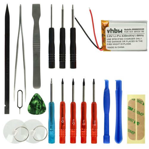 VHBW Smartwatch Akku 361-00126-00 - 420 mAh 3,8 V Li-Polymer