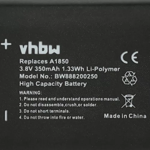 VHBW Smartwatch Akku Apple A1850 - 350 mAh 3,8 V Li-Polymer