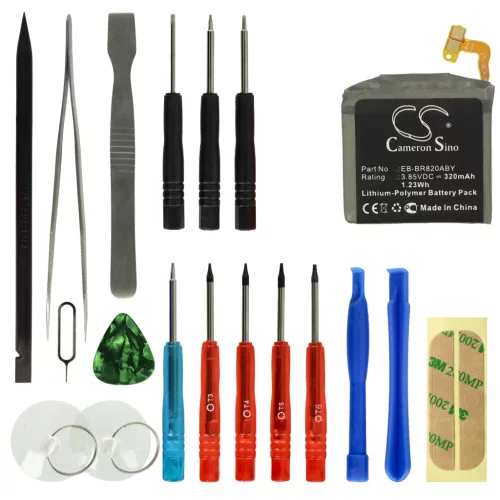 VHBW Smartwatch Battery Samsung EB-BR820ABY, GH43-04966A - 320 mAh 3.85 V Li-polymer