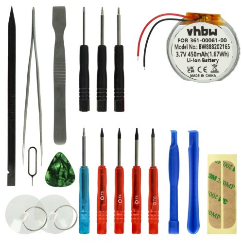 VHBW Smartwatch Akku Garmin PD3555w, 361-00061-00, PD3555 - 450 mAh 3,7 V Li-Ion