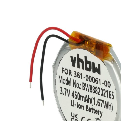 VHBW Smartwatch Akku Garmin PD3555w, 361-00061-00, PD3555 - 450 mAh 3,7 V Li-Ion