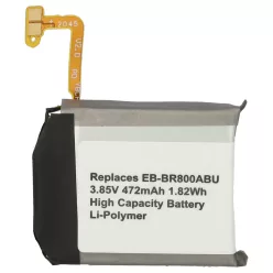   VHBW Smartwatch Akku Samsung GH43-04855A, EB-BR800ABU - 472 mAh 3,85 V Li-Polymer