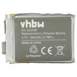   VHBW Smartwatch Battery AHB322028, 322028 - 190 mAh 3.7 V Li-polymer