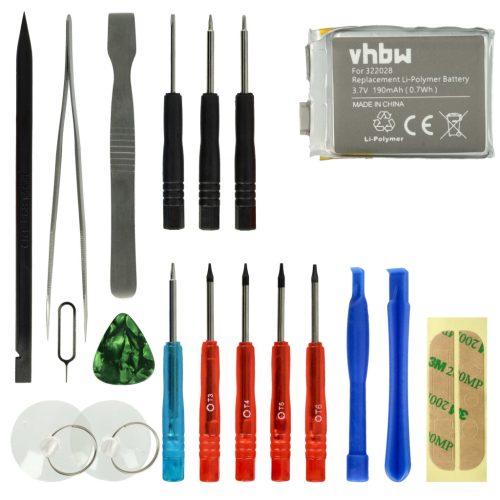 VHBW Smartwatch Akku AHB322028, 322028 - 190 mAh 3,7 V Li-Polymer