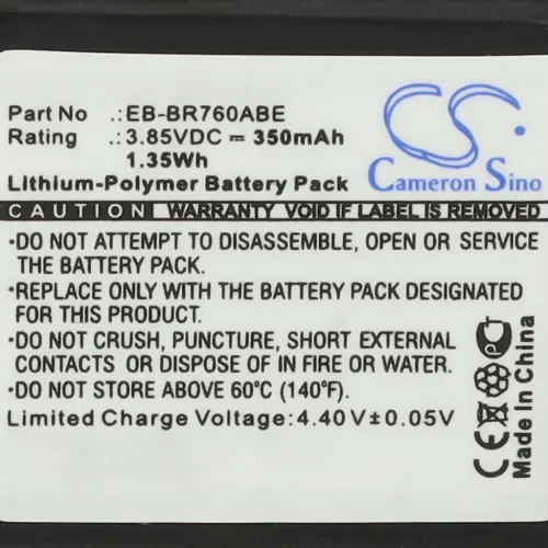 VHBW Smartwatch Battery EB-BR760ABE, EB-BR760 - 350 mAh 3.85 V Li-polymer