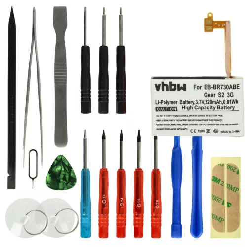 VHBW Smartwatch Akku Samsung GH43-04538B, EB-BR730ABE - 220 mAh 3,7 V Li-Polymer