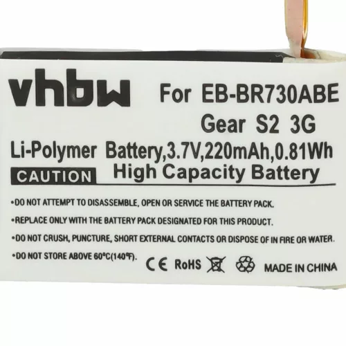 VHBW Smartwatch Akku Samsung GH43-04538B, EB-BR730ABE - 220 mAh 3,7 V Li-Polymer
