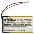 VHBW Smartwatch Akku 361-00090-00 - 180 mAh 3,7 V Li-Polymer