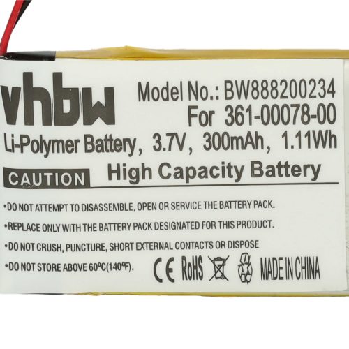VHBW Smartwatch Battery Garmin 361-00078-00 - 300 mAh 3.7 V Li-polymer