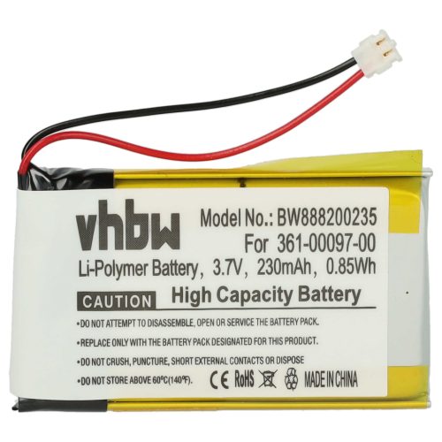 VHBW Smartwatch Battery 361-00097-00 - 230 mAh 3.7 V Li-polymer