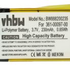 VHBW Smartwatch Battery 361-00097-00 - 230 mAh 3.7 V Li-polymer
