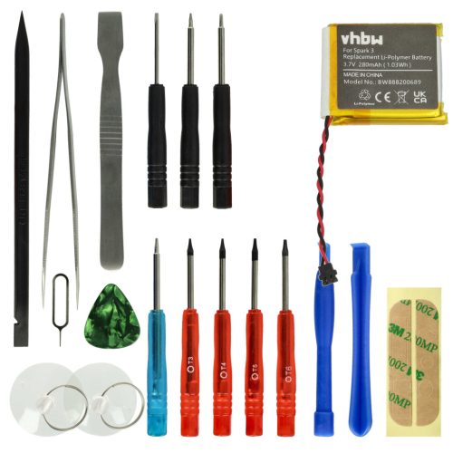 VHBW Smartwatch Battery AHB332824HPS - 280 mAh 3.7 V Li-polymer