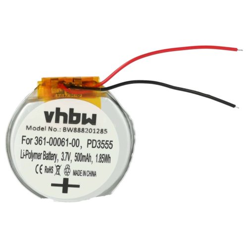 VHBW Smartwatch Akku PD3555w, 361-00061-00, PD3555 - 500 mAh 3,7 V Li-Polymer