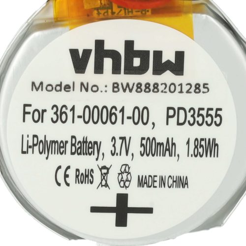 VHBW Smartwatch Akku PD3555w, 361-00061-00, PD3555 - 500 mAh 3,7 V Li-Polymer