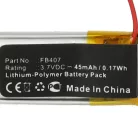 VHBW Smartwatch Battery Fitbit FB407 - 45 mAh 3.7 V Li-polymer