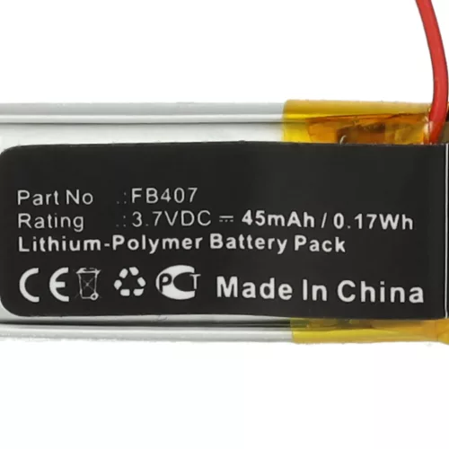 VHBW Smartwatch Battery Fitbit FB407 - 45 mAh 3.7 V Li-polymer