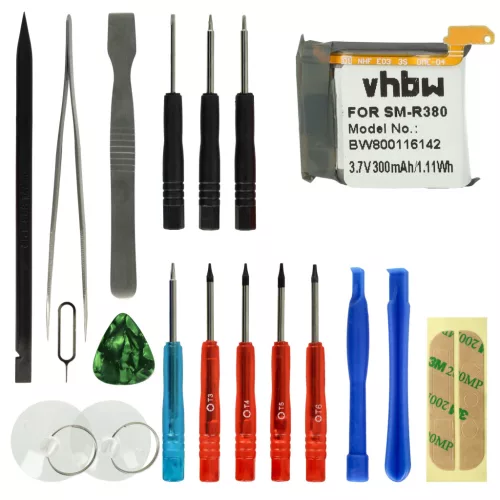 VHBW Smartwatch Akku EB-BR380, EB-BR380FBE - 300 mAh 3,7 V Li-Polymer