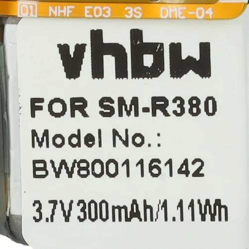 VHBW Smartwatch Akku EB-BR380, EB-BR380FBE - 300 mAh 3,7 V Li-Polymer