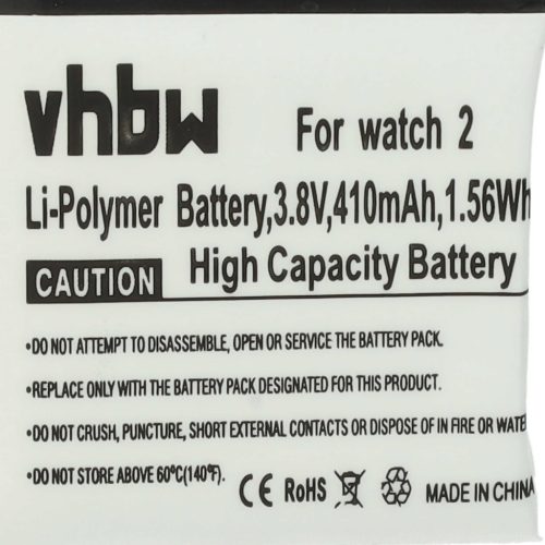 VHBW Smartwatch Battery Huawei HB512627ECW, 1ICP5/26/27 - 410 mAh 3.8 V Li-polymer