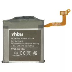   VHBW Smartwatch Battery EB-BR810ABU, EB-BR170ABY, EB-BR170ABU - 250 mAh 3.85 V Li-polymer