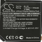 VHBW Smartwatch Akku LG BL-S6 - 570 mAh 3,85 V Li-Polymer