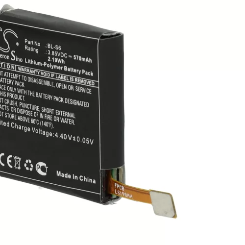 VHBW Smartwatch Akku LG BL-S6 - 570 mAh 3,85 V Li-Polymer