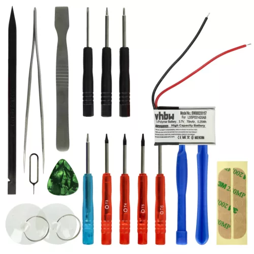 VHBW Smartwatch Battery LSSP031420AB - 70 mAh 3.7 V Li-polymer