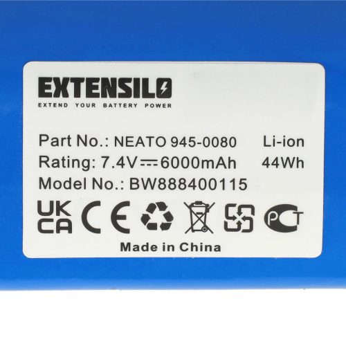 VHBW Staubsauger Akku 945-0024, 945-0006, 205-0001, 945-0005 - 6000 mAh 7,4 V Li-Ion