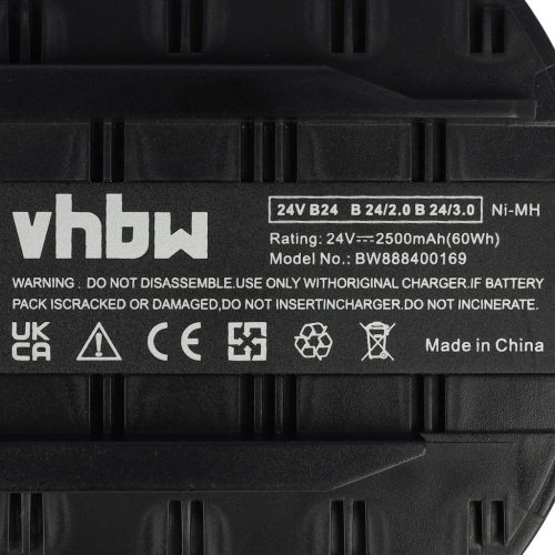 VHBW Electric Tool Battery Hilti B24/3.0, B24/2.0, B24 - 2500 mAh 24 V NiMH