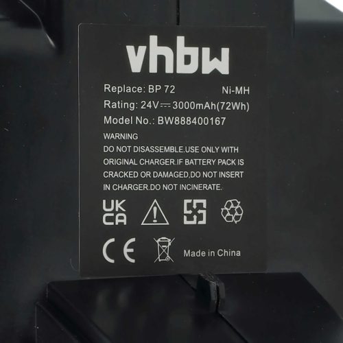 VHBW Electric Tool Battery Hilti BP72, BP60, 331530, BP40 - 3000 mAh 24 V NiMH