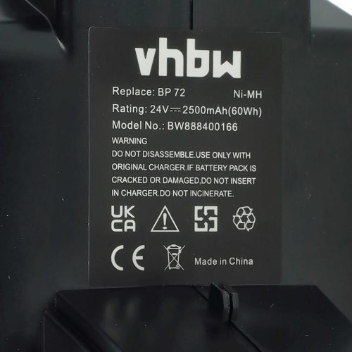 VHBW Electric Tool Battery Hilti BP72, BP60, 331530, BP40 - 2500 mAh 24 V NiMH