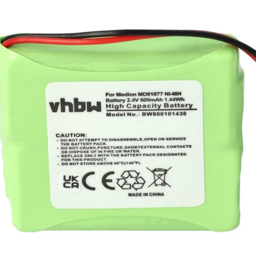 VHBW Telefon Akku GP0827, 5M702BMX, GP0748, GP0747, GP0735 - 600 mAh 2,4 V NiMH