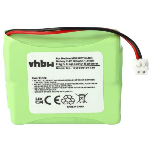 VHBW Telefon Akku GP0827, 5M702BMX, GP0748, GP0747, GP0735 - 600 mAh 2,4 V NiMH