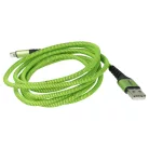 VHBW Lightning Kábel Apple AirPods Apple iOS-hoz - Zöld Fekete, 180 cm