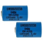 VHBW Batterie ER14250, 1/2AA, 1770-XZ, 3B26, 418-0076, 60-0576-100 - 1200 mAh 3,6 V Li-SOCl2