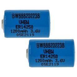   VHBW Batterie ER14250, 1/2AA, 1770-XZ, 3B26, 418-0076, 60-0576-100 - 1200 mAh 3,6 V Li-SOCl2