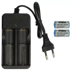   VHBW Dual Charger for CR123A Batteries - 700 mAh 3.6 V Li-Ion