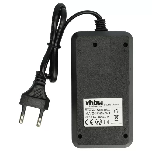 VHBW Dual Charger for CR123A Batteries - 700 mAh 3.6 V Li-Ion