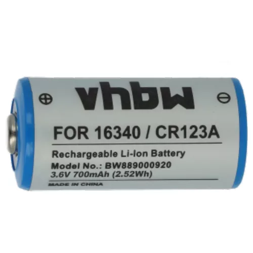VHBW Dual Charger for CR123A Batteries - 700 mAh 3.6 V Li-Ion