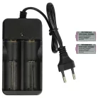 VHBW Dual Charger for CR123A Batteries - 800 mAh 3.6 V Li-Ion