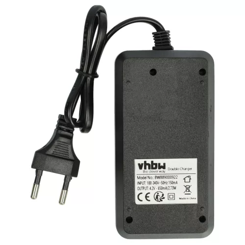 VHBW Dual Charger for CR123A Batteries - 800 mAh 3.6 V Li-Ion
