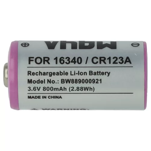 VHBW Dual Charger for CR123A Batteries - 800 mAh 3.6 V Li-Ion
