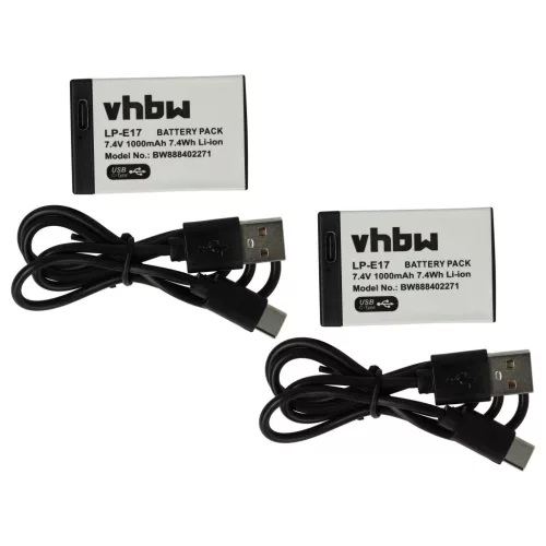 VHBW Akku Canon LP-E17 Ersatz - 1000 mAh 7,4 V Li-Ion