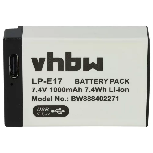 VHBW Akku Canon LP-E17 Ersatz - 1000 mAh 7,4 V Li-Ion