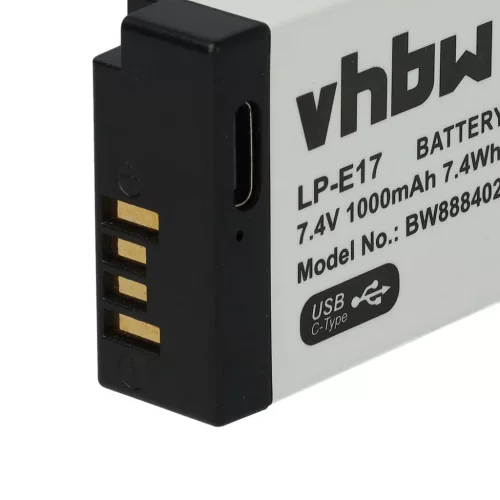 VHBW Akku Canon LP-E17 Ersatz - 1000 mAh 7,4 V Li-Ion